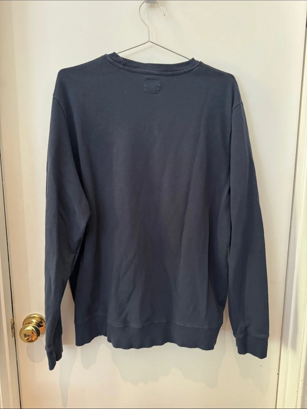 Champion Black Logo Crewneck Sweatshirt with Small Embroidered Emblem